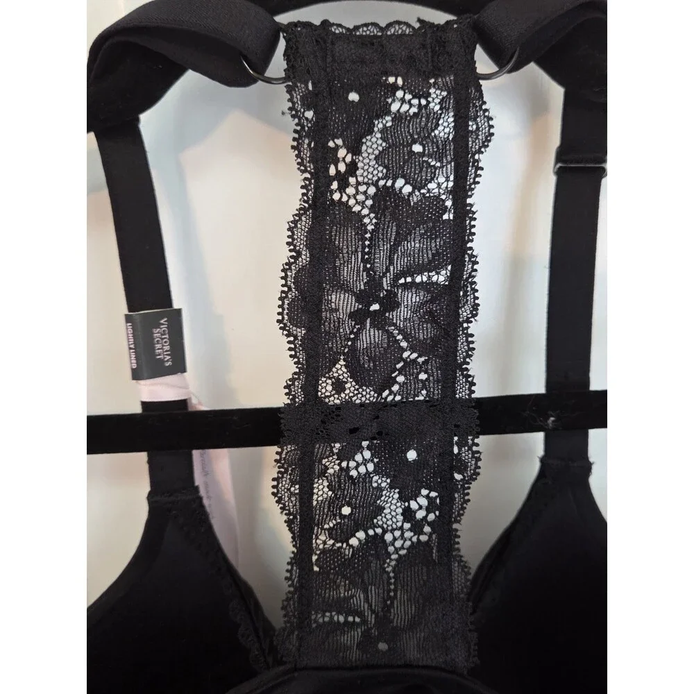 Victoria's Secret Body By Victoria Black Racerback Demi Bra Lace 34DDD - Picture 5 of 11